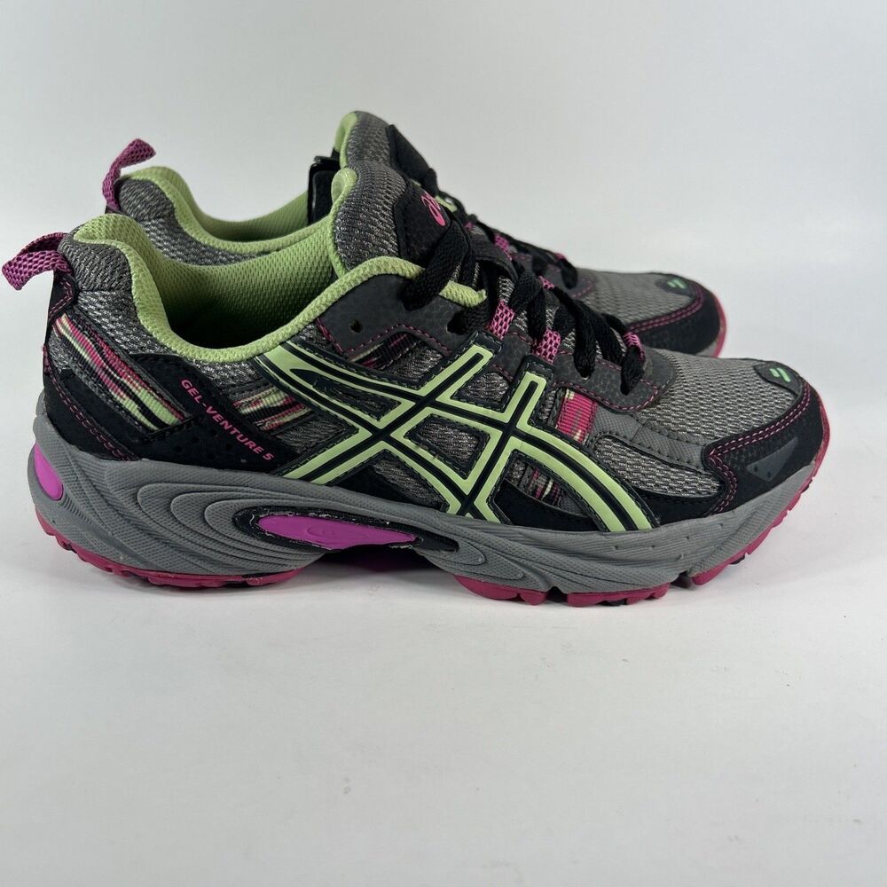 Asics Gel Venture 5 Womens Size 7.5 Pink Lime Green Running Trail Shoes